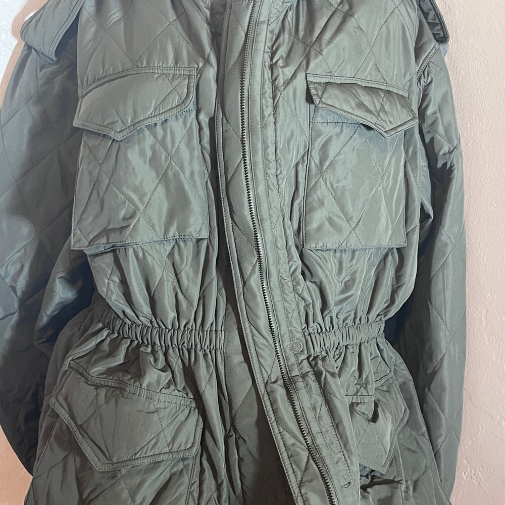 Norman Kamili size 36 military jacket Stylish Quilted Field Jacket in Olive